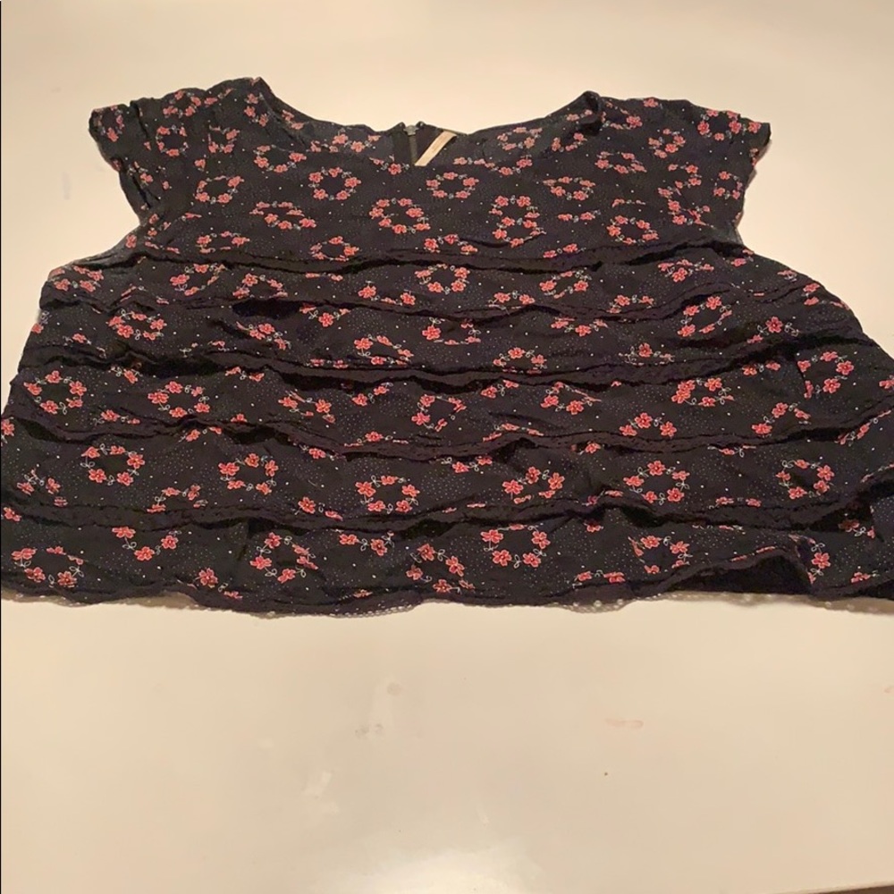 cap sleeve floral free people top